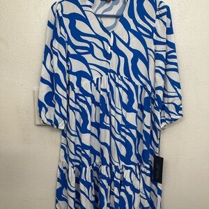 Rachel Zoe Vibrant Blue and White Dress